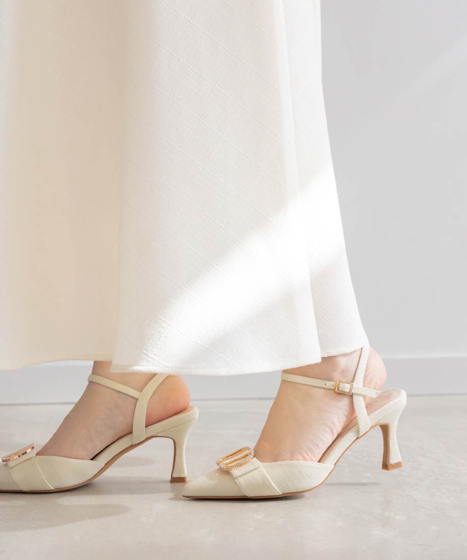  「ビジューパーツストラップパンプス」|パンプス|