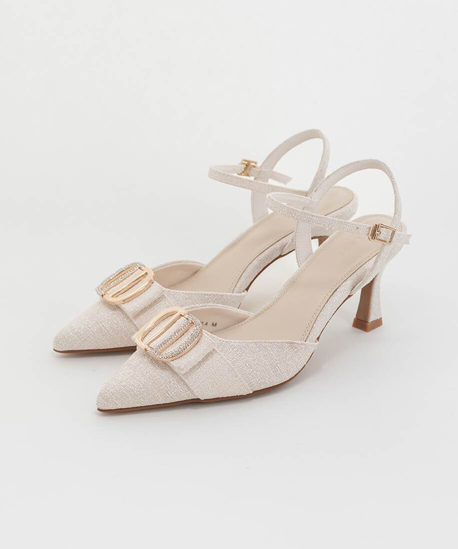  「ビジューパーツストラップパンプス」|パンプス|