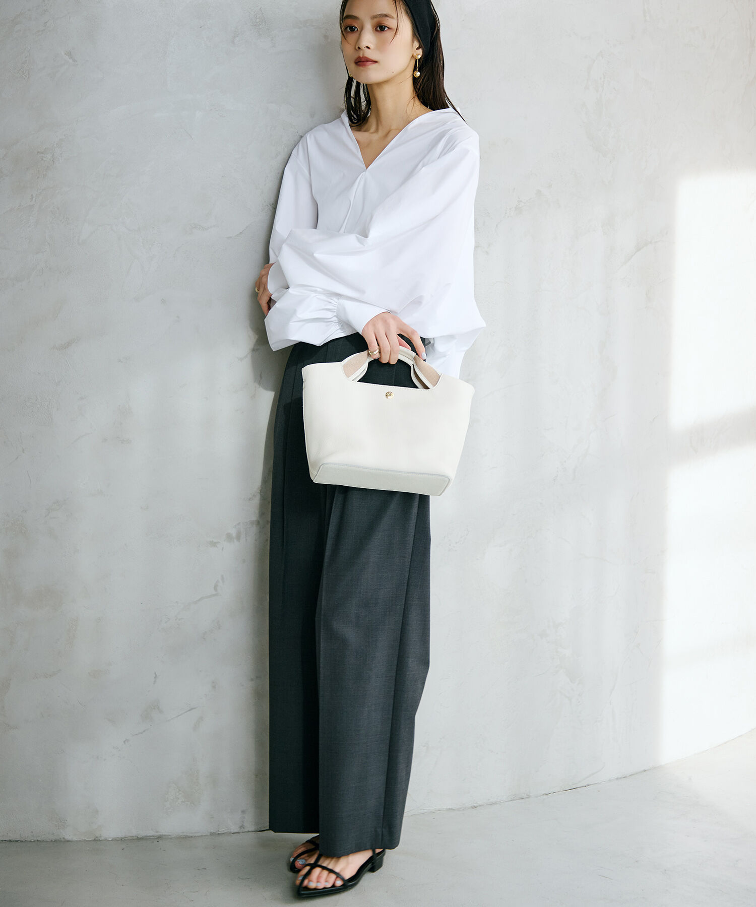 TOPKAPI TREASURE「【TREASURE TOPKAPI】ソフトシュリンク テープハンドル ショルダー付きミニ トート バッグ」|トートバッグ|