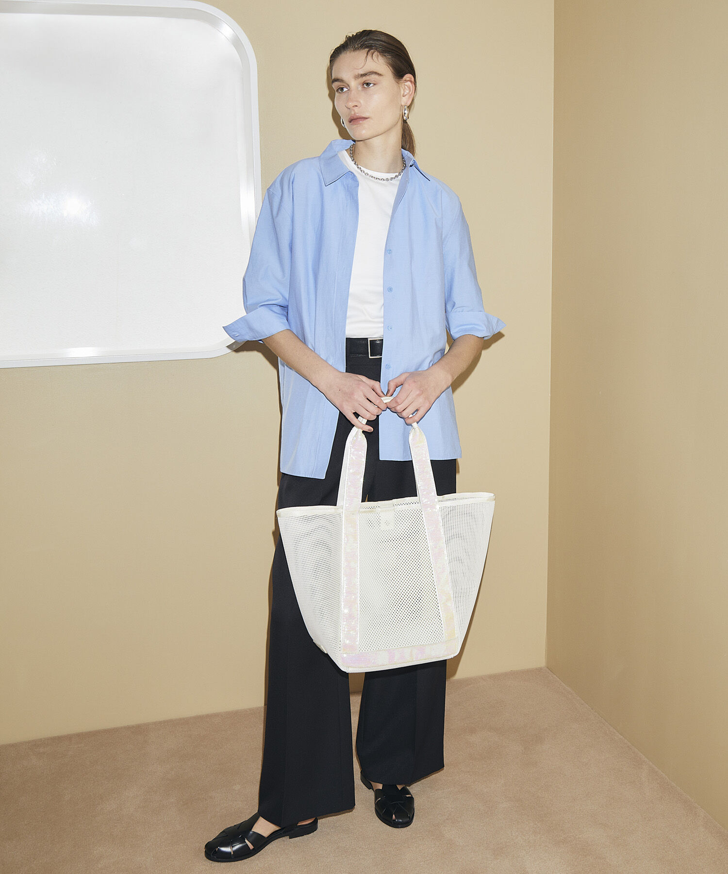 TOPKAPI TREASURE「【TREASURE TOPKAPI】メッシュ スパンコール テープ トート バッグ」|トートバッグ|