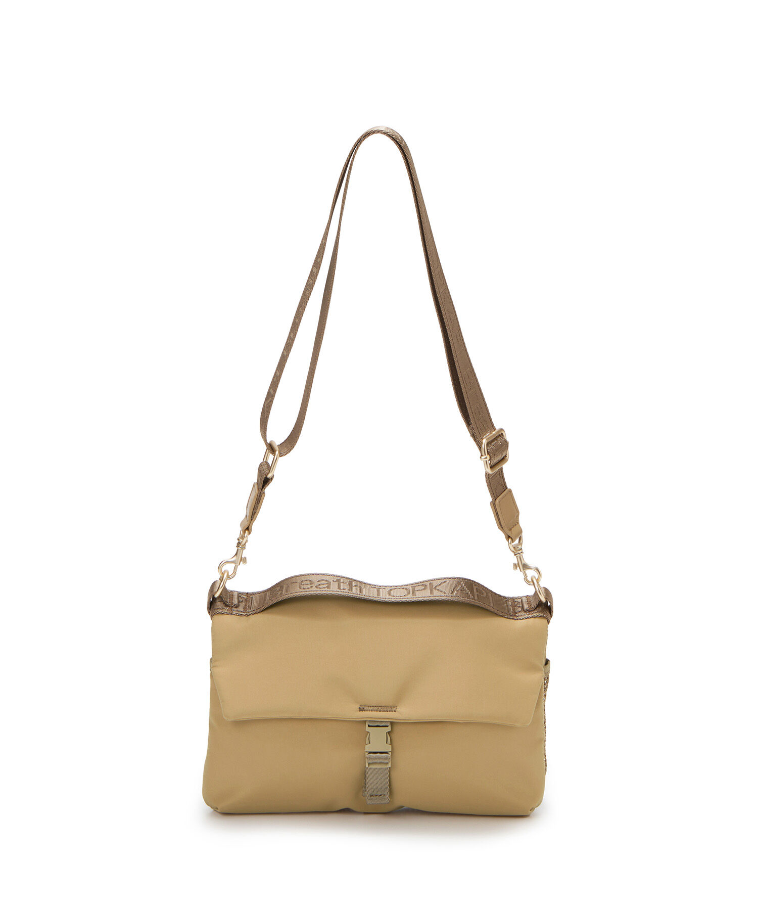 TOPKAPI BREATH「【Breath TOPKAPI】Freely フリーリー ナイロン ロゴテープ ショルダーバッグ / サコッシュ」|ショルダー・メッセンジャー|ベージュ