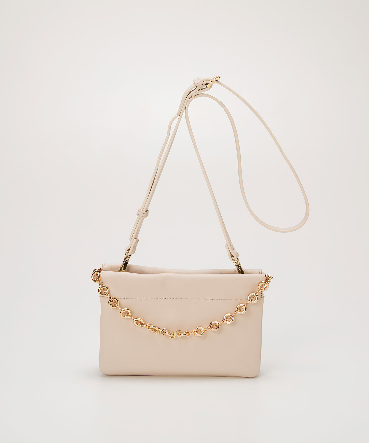 TOPKAPI TREASURE「【TREASURE TOPKAPI】スムース レザー チェーン付き スワローマチ ミニ ショルダー バッグ」|ショルダー・メッセンジャー|ライトベージュ