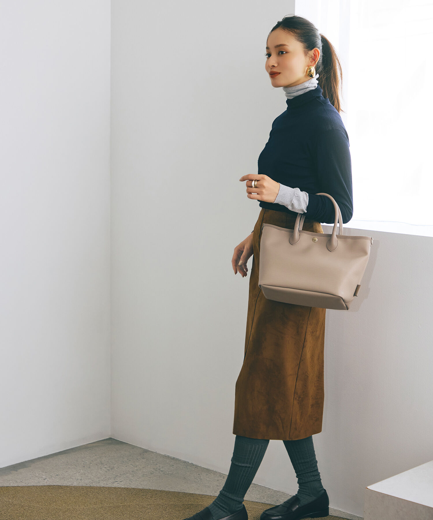 TOPKAPI BREATH「【Breath TOPKAPI】RIPPLE リプル レザーハンドル ミニ トートバッグ」|トートバッグ|