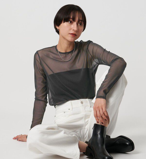 UNITED ARROWS「チュール ジャージー カットソー」|Tシャツ・カットソー|