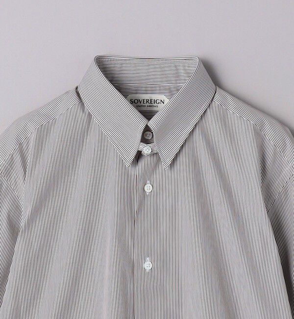 UNITED ARROWS「＜SOVEREIGN＞ CANCLINI/ブラウンストライプ タブカラーシャツ」|シャツ・ブラウス|