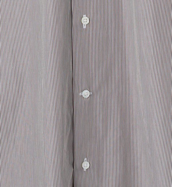 UNITED ARROWS「＜SOVEREIGN＞ CANCLINI/ブラウンストライプ タブカラーシャツ」|シャツ・ブラウス|