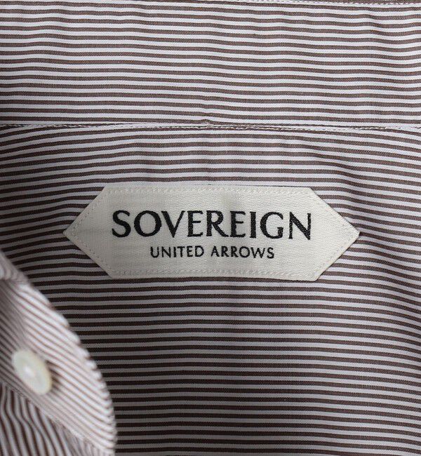 UNITED ARROWS「＜SOVEREIGN＞ CANCLINI/ブラウンストライプ タブカラーシャツ」|シャツ・ブラウス|