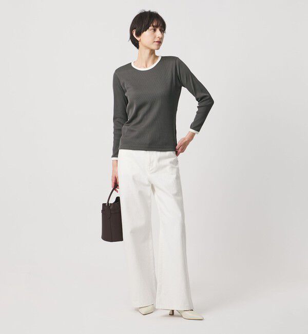 UNITED ARROWS「リブ バイカラー パイピング カットソー」|Tシャツ・カットソー|