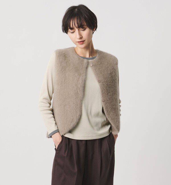 UNITED ARROWS「リブ バイカラー パイピング カットソー」|Tシャツ・カットソー|BEIGE