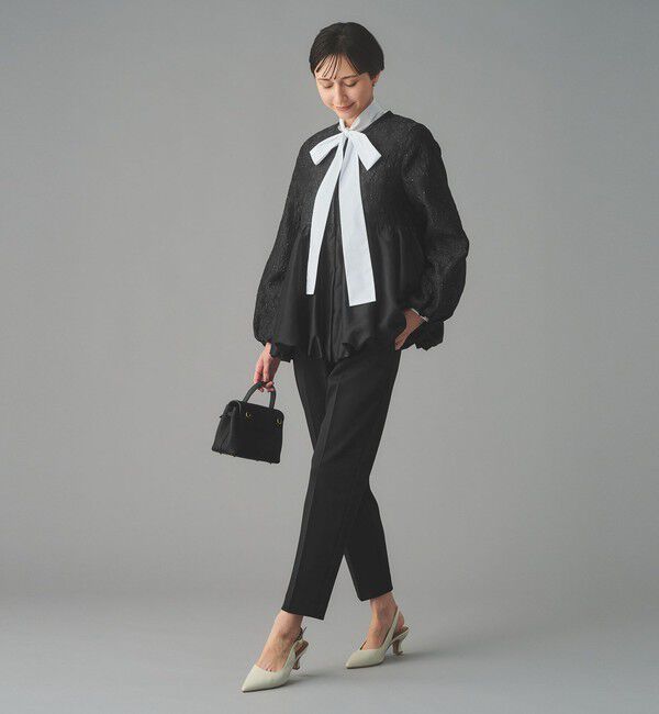 UNITED ARROWS「GISHA 2トーン ジャガード ジャケット」|ノーカラージャケット|