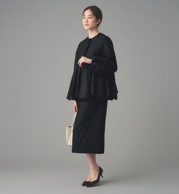 UNITED ARROWS「GISHA 2トーン ジャガード ジャケット」|ノーカラージャケット|