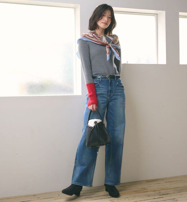 UNITED ARROWS green label relaxing「【WEB限定】＜at ease＞バイカラー クルーネック プルオーバー ニット」|ニット・セーター|