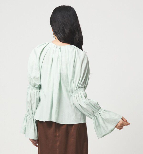 EMMEL REFINES「＜EMMEL REFINES＞EM フロントボタン ソデシャーリング ブラウス」|シャツ・ブラウス|