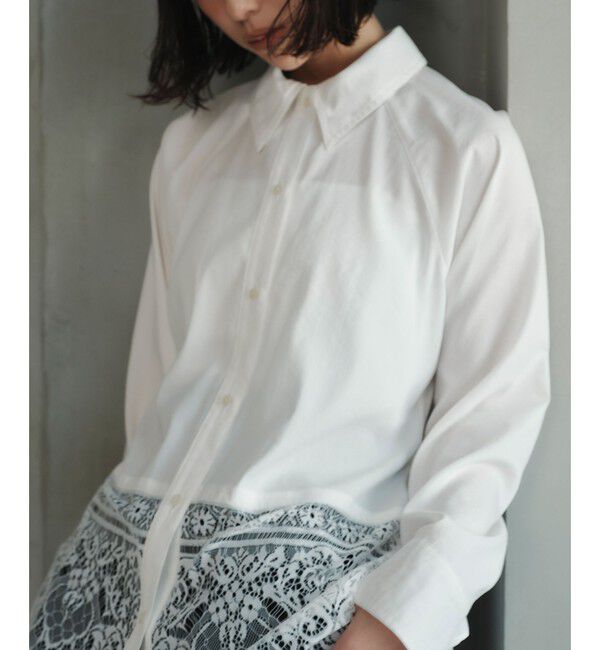 EMMEL REFINES「＜EMMEL REFINES＞EM レース レイヤー シャツ」|シャツ・ブラウス|WHITE