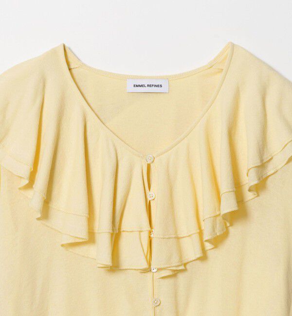 EMMEL REFINES「＜EMMEL REFINES＞EM フリルネック フライス カーディガン」|カーディガン|