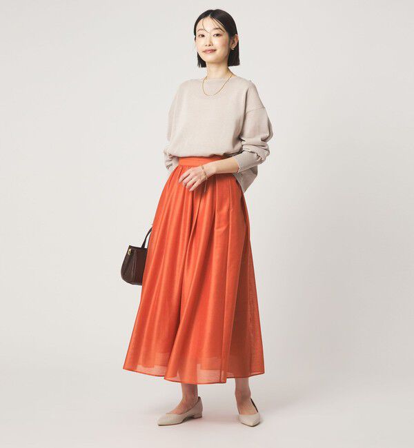 UNITED ARROWS green label relaxing「カールマイヤー タック ギャザー スカート」|フレア|