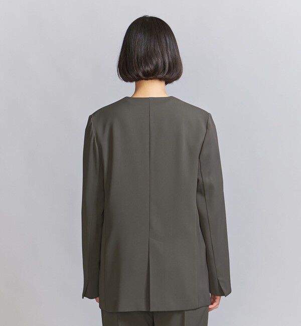 BEAUTY&YOUTH UNITED ARROWS「【WEB限定 Wardrobe DAILY MINIMAL】ダブルクロス カラーレスジャケット ウォッシャブル」|ノーカラージャケット|