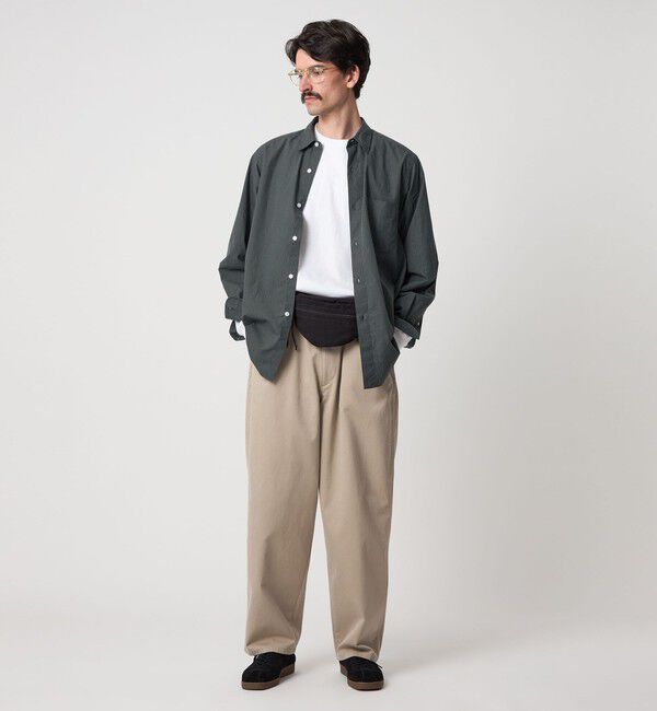 Steven Alan＞ 60 コンパクトヤーン ストライプ レギュラーカラー