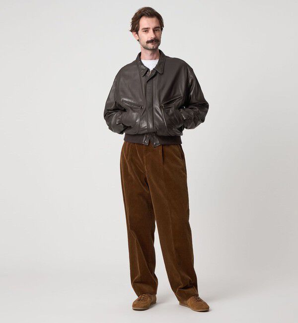 Steven Alan＞ 8W コーデュロイ アウト ワンプリーツ スラックス