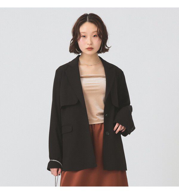 Ray BEAMS 「ヨークレイヤード 2ボタン ジャケット」|ダッフルコート|BLACK