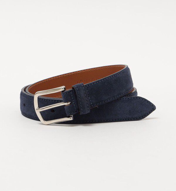 SHIPS「ANDREA D'AMICO: 30mm スエード ベルト」|ベルト|ネイビー