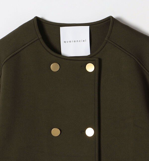 quaranciel「quaranciel:〈洗濯機可能〉ダブルジャージー ノーカラー コンパクト ジャケット」|ノーカラージャケット|