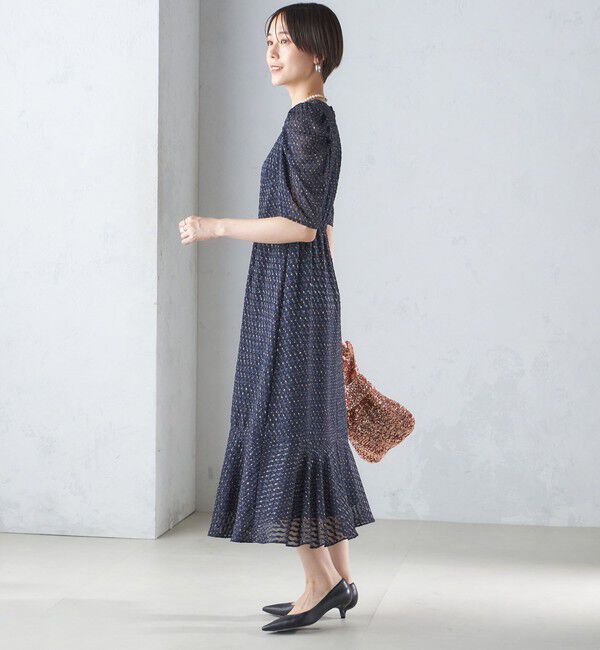 SHIPS for women「troisiemeCHACO:カット ジャカード ワンピース（セレモニー対応可）」|ワンピース|