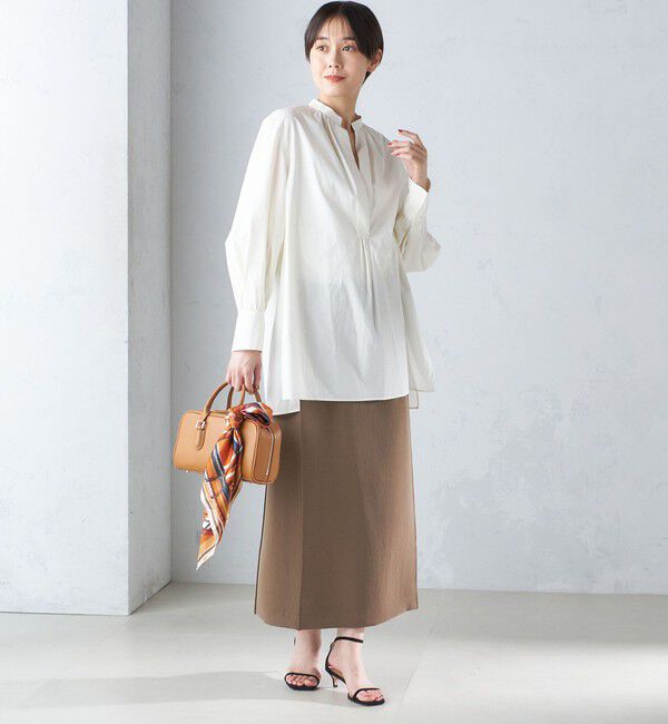 SHIPS for women「〈手洗い可能〉コットン ギャザー チュニック ブラウス」|シャツ・ブラウス|