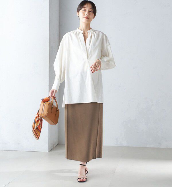 SHIPS for women「〈手洗い可能〉コットン ギャザー チュニック ブラウス」|シャツ・ブラウス|