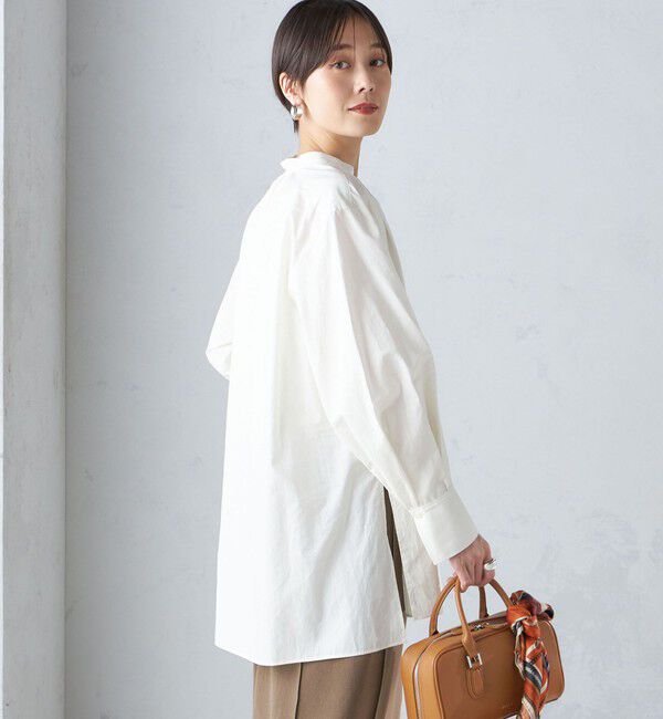 SHIPS for women「〈手洗い可能〉コットン ギャザー チュニック ブラウス」|シャツ・ブラウス|