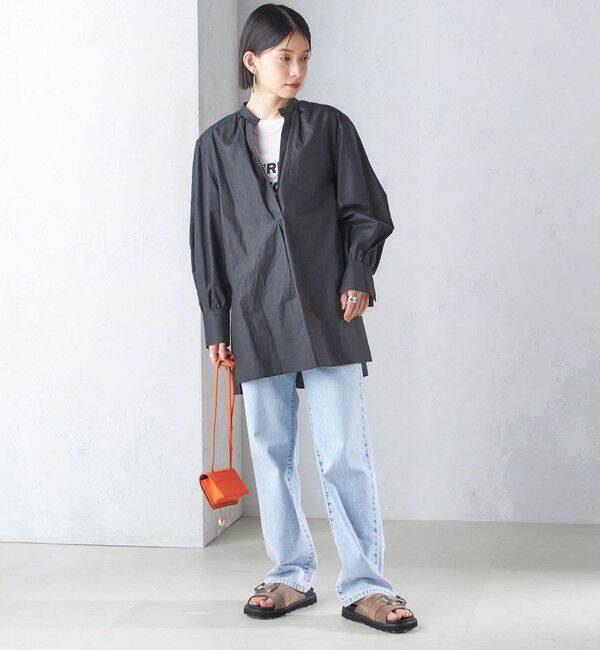 SHIPS for women「〈手洗い可能〉コットン ギャザー チュニック ブラウス」|シャツ・ブラウス|