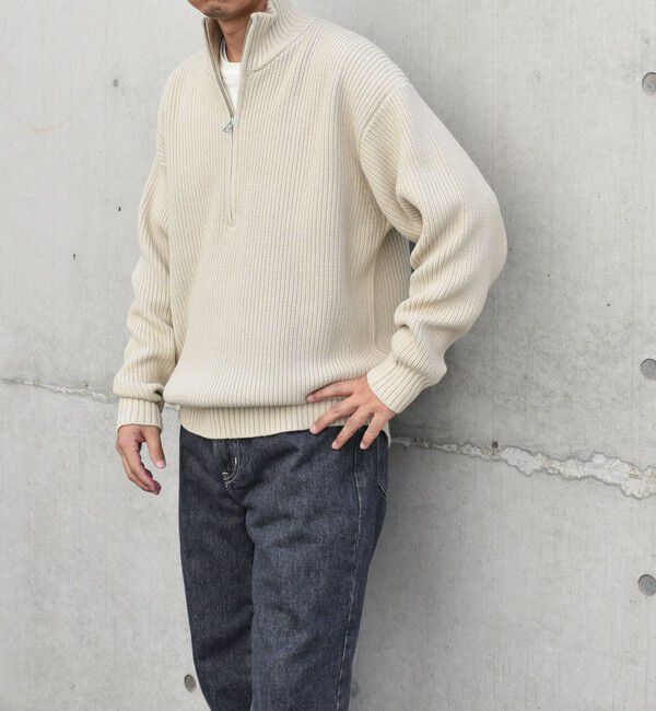 SHIPS any「SHIPS any:〈手洗い可能〉ハーフジップ 畦編み ドライバーズ ニット 25AW◇」|ニット・セーター|