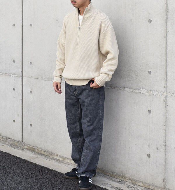 SHIPS any「SHIPS any:〈手洗い可能〉ハーフジップ 畦編み ドライバーズ ニット 25AW◇」|ニット・セーター|