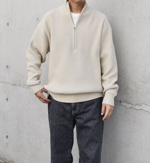 SHIPS any「SHIPS any:〈手洗い可能〉ハーフジップ 畦編み ドライバーズ ニット 25AW◇」|ニット・セーター|
