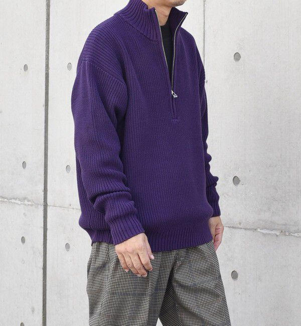 SHIPS any「SHIPS any:〈手洗い可能〉ハーフジップ 畦編み ドライバーズ ニット 25AW◇」|ニット・セーター|