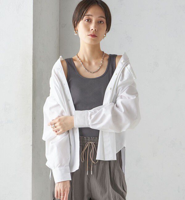 SHIPS for women「《一部追加予約》オーガニック コットン 2WAY リブ タンクトップ」|タンクトップ|