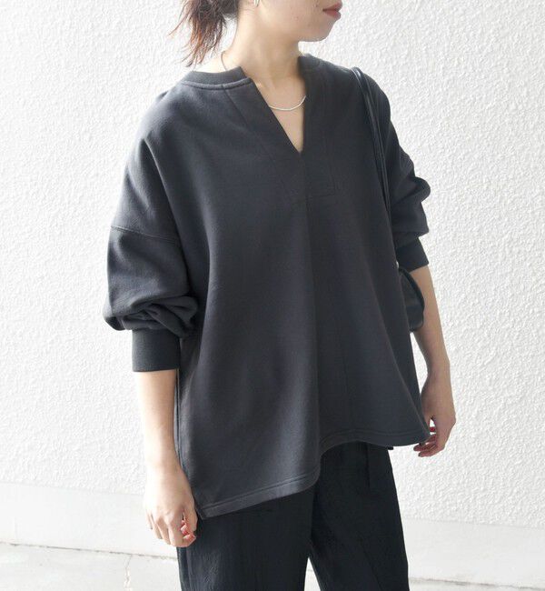 SHIPS any「【WEB限定】SHIPS any:〈洗濯機可能〉USAコットン 裏毛 スキッパー ルーズ スウェット」|スウェット・ジャージ|