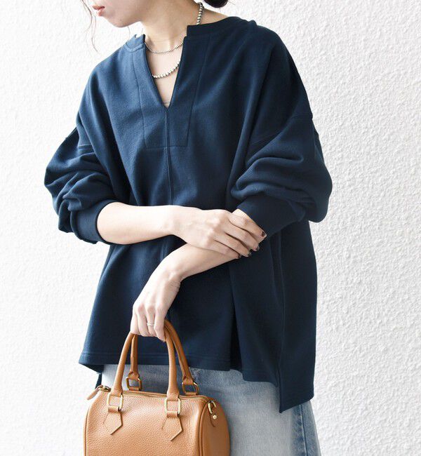 SHIPS any「【WEB限定】SHIPS any:〈洗濯機可能〉USAコットン 裏毛 スキッパー ルーズ スウェット」|スウェット・ジャージ|