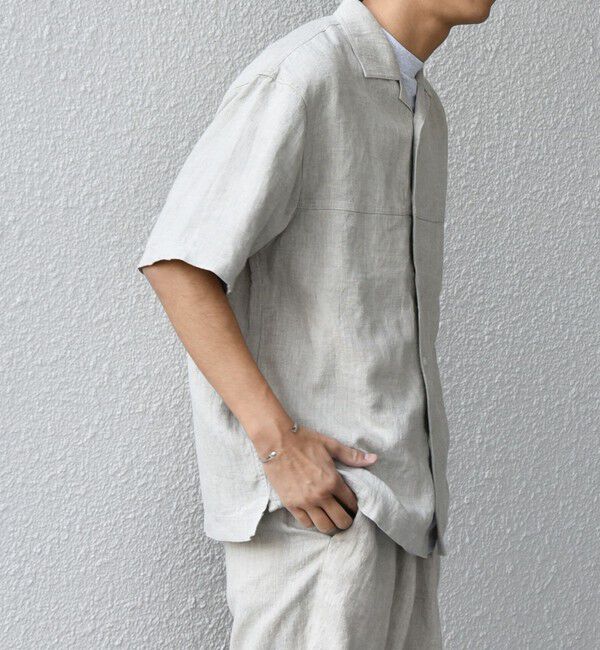 SHIPS any「SHIPS any:〈洗濯機可能〉NOVELTEX リネン オープンカラーシャツ(セットアップ対応)◇」|シャツ・ブラウス|