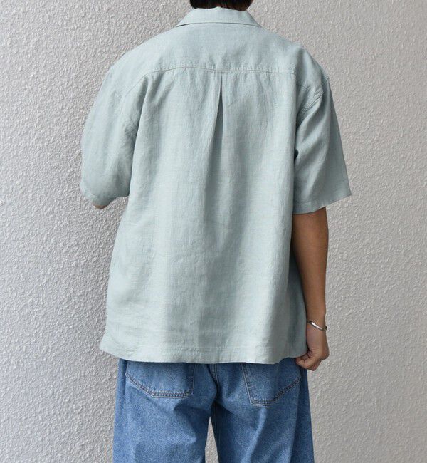 SHIPS any「SHIPS any:〈洗濯機可能〉NOVELTEX リネン オープンカラーシャツ(セットアップ対応)◇」|シャツ・ブラウス|