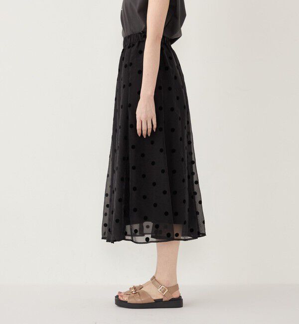 SHIPS Colors 「SHIPS Colors:オーガンジー ドット フレア スカート」|フレア|