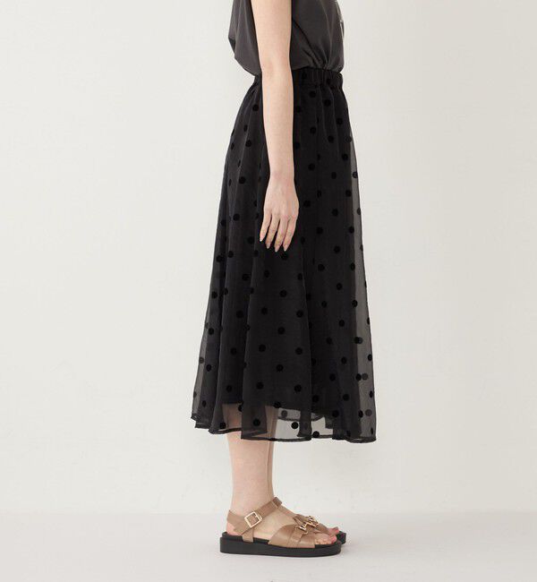 SHIPS Colors 「SHIPS Colors:オーガンジー ドット フレア スカート」|フレア|
