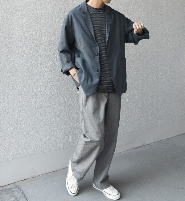 SHIPS any「SHIPS any:〈接触冷感/遮熱等〉ハイブリッドリネン リラックス ジャケット (セットアップ対応)25SS◇」|テーラードジャケット|