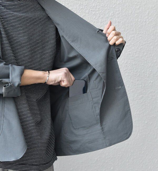 SHIPS any「SHIPS any:〈接触冷感/遮熱等〉ハイブリッドリネン リラックス ジャケット (セットアップ対応)25SS◇」|テーラードジャケット|