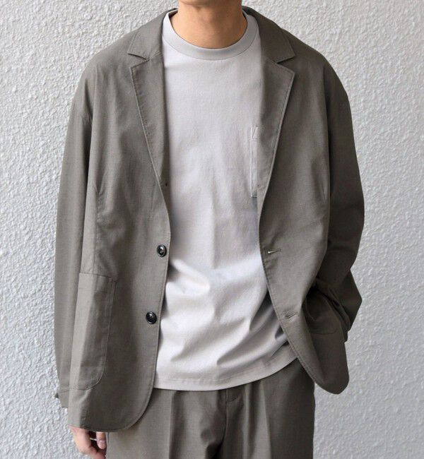 SHIPS any「SHIPS any:〈接触冷感/遮熱等〉ハイブリッドリネン リラックス ジャケット (セットアップ対応)25SS◇」|テーラードジャケット|