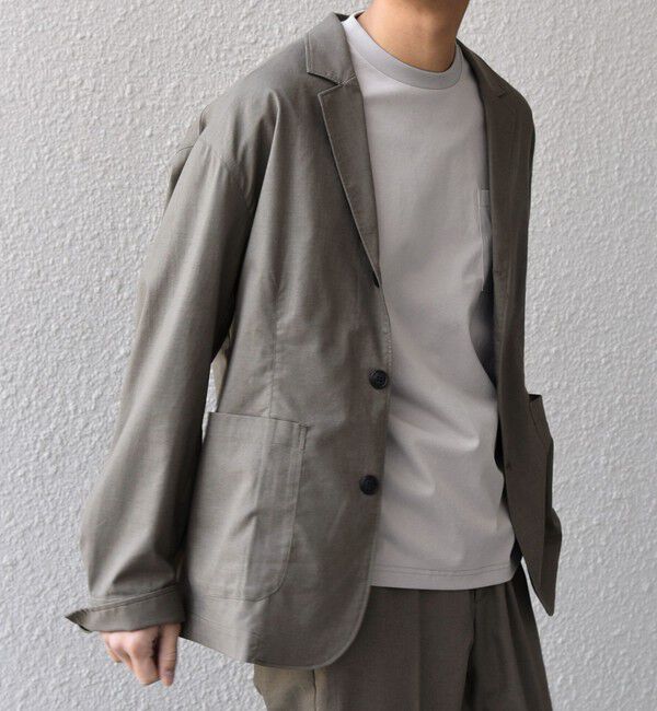 SHIPS any「SHIPS any:〈接触冷感/遮熱等〉ハイブリッドリネン リラックス ジャケット (セットアップ対応)25SS◇」|テーラードジャケット|