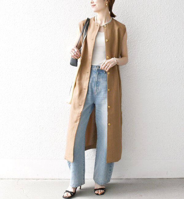 SHIPS any「SHIPS any:〈洗濯機可能〉リネンライク ジレ ワンピース &times; イージー パンツ セットアップ」|その他|