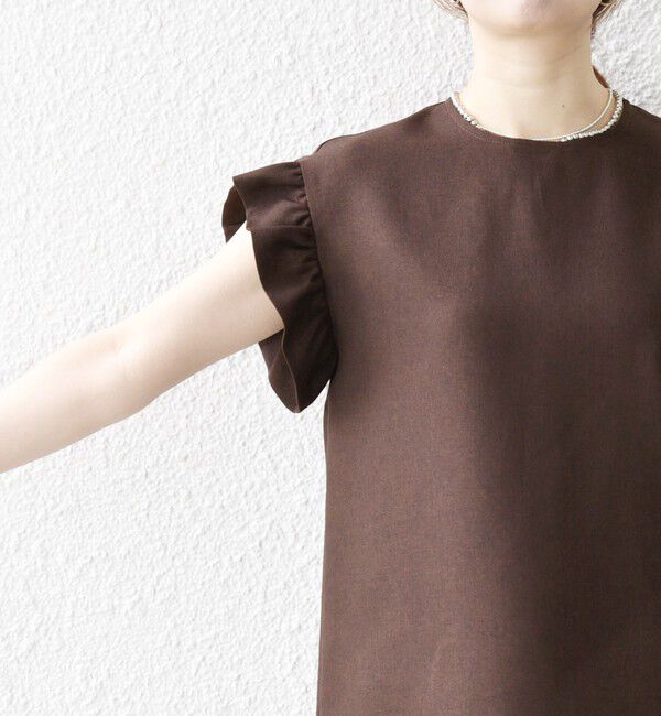 SHIPS any「SHIPS any:〈洗濯機可能〉リネンライク ブラウス &times; タイトスカート セットアップ」|ワンピース|