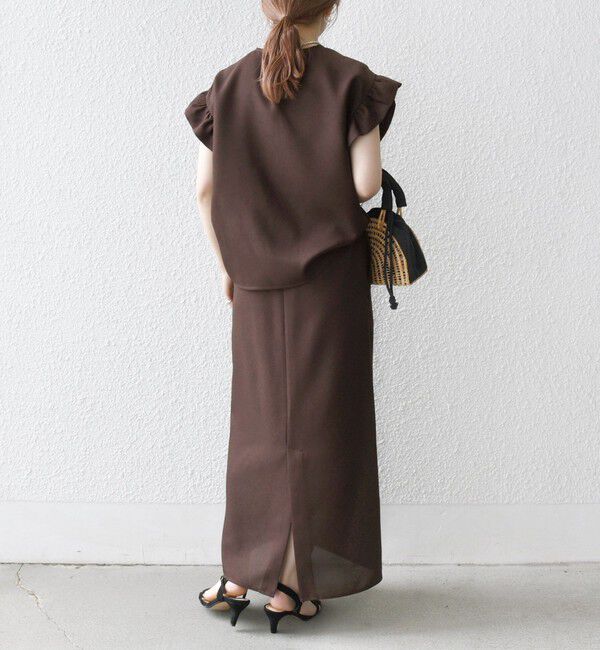 SHIPS any「SHIPS any:〈洗濯機可能〉リネンライク ブラウス &times; タイトスカート セットアップ」|ワンピース|