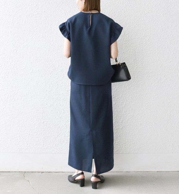 SHIPS any「SHIPS any:〈洗濯機可能〉リネンライク ブラウス &times; タイトスカート セットアップ」|ワンピース|